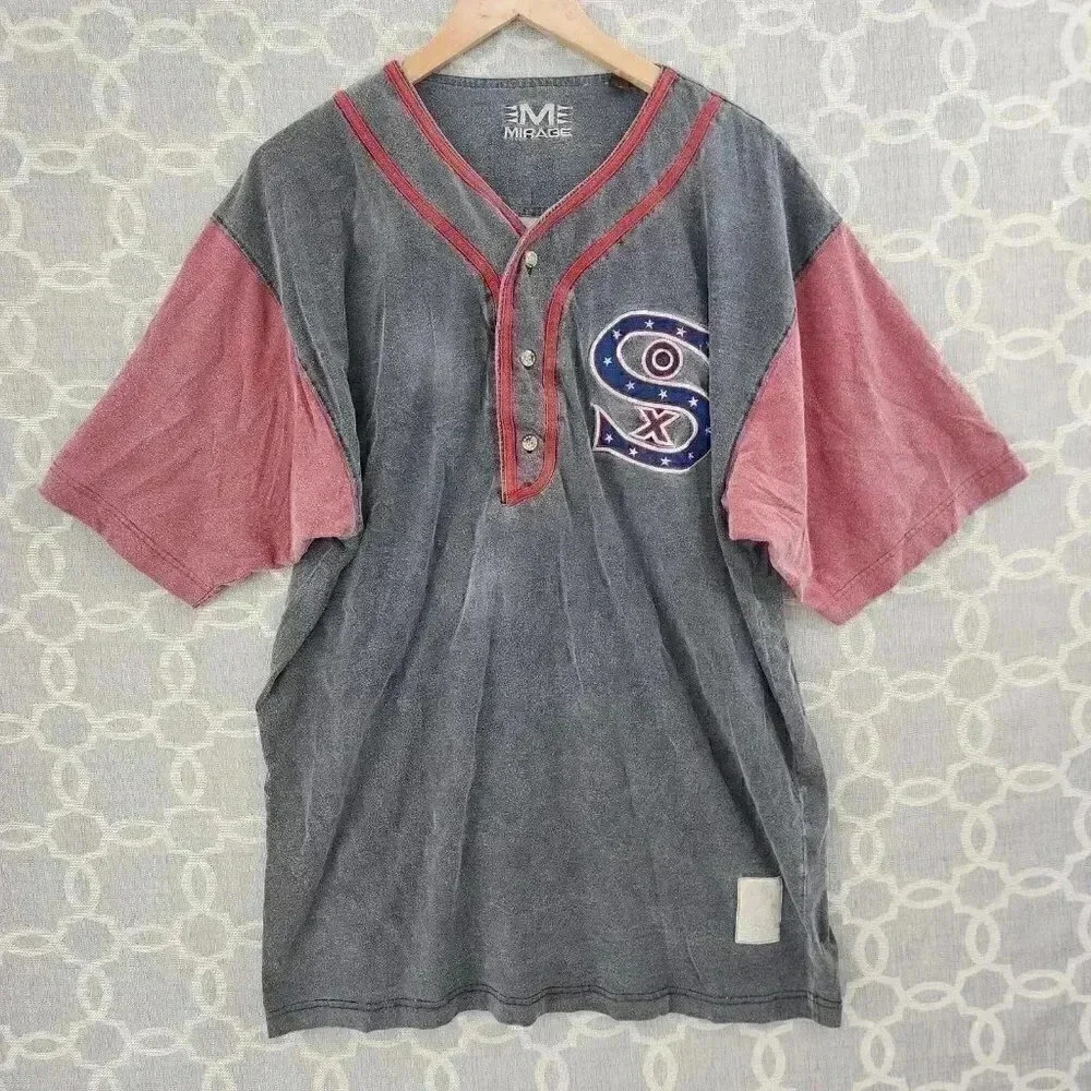 White Sox Mirage Coopertown Chicago Collection Short Sleeve Jersey Shirt…